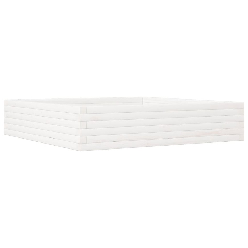 Jardinera de madera maciza de pino blanca 110x110x23