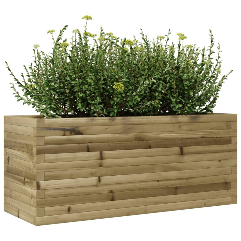 Jardinera de madera de pino impregnada 110x40x45,5