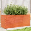 Jardinera de madera maciza de pino marrón cera 110x40x45,5 cm
