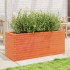 Jardinera de madera maciza de pino marrón cera 110x40x45,5