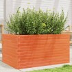 Jardinera madera maciza de pino marrón cera 90x60x45,5 cm