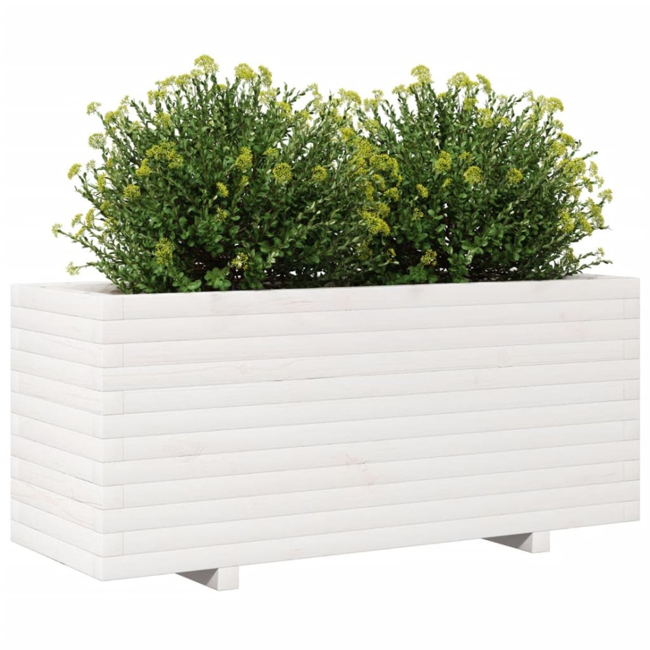Jardinera madera maciza de pino blanco 110x40x49,5