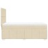 Cama box spring con colchón tela color crema 90x200