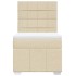 Cama box spring con colchón tela color crema 90x200