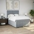 Cama box spring con colchón tela gris claro 140x200