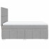 Cama box spring con colchón tela gris claro 140x200