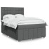 Cama box spring con colchón tela gris oscuro 140x200