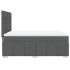 Cama box spring con colchón tela gris oscuro 140x200