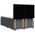 Cama box spring con colchón tela gris oscuro 140x200