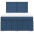 Cama box spring con colchón tela azul 140x200