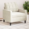 Sillón de terciopelo color crema 60 cm