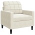 Sillón de terciopelo color crema 60