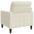 Sillón de terciopelo color crema 60