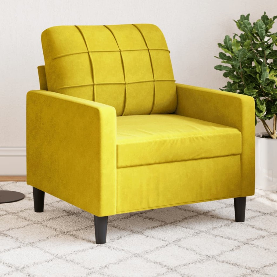 Sillón de terciopelo amarillo 60