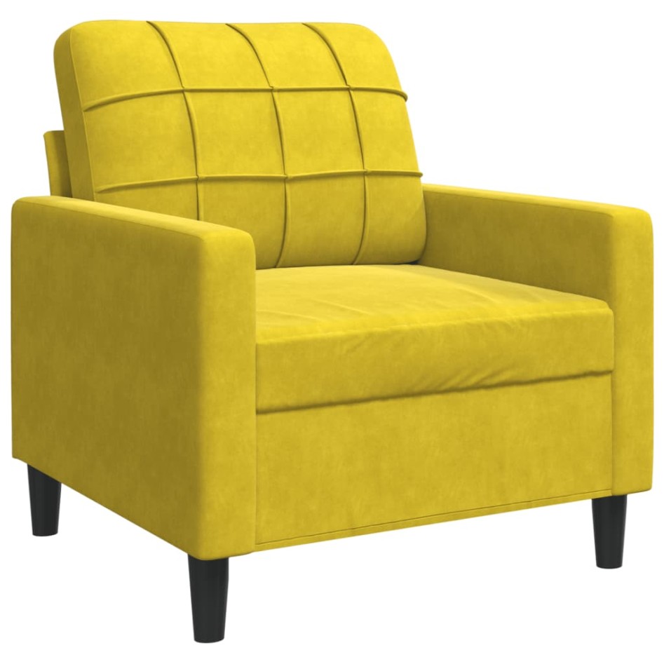 Sillón de terciopelo amarillo 60