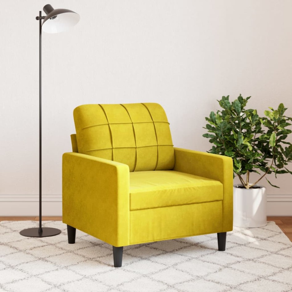 Sillón de terciopelo amarillo 60