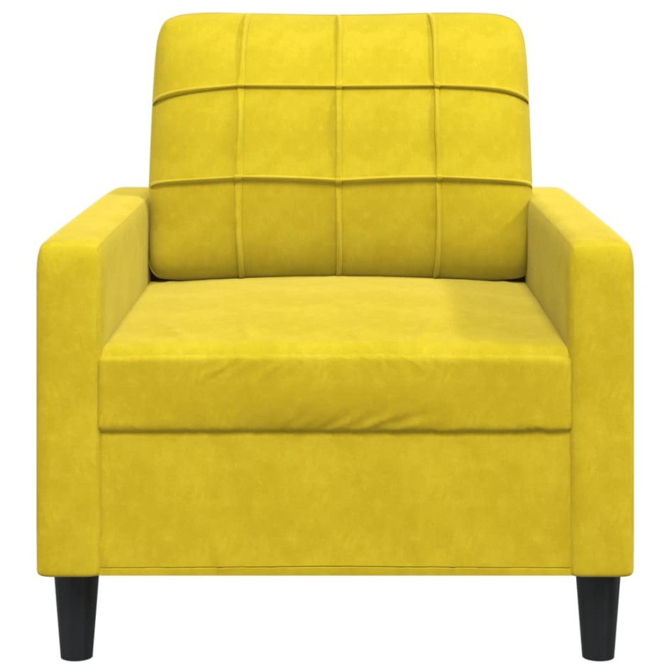 Sillón de terciopelo amarillo 60