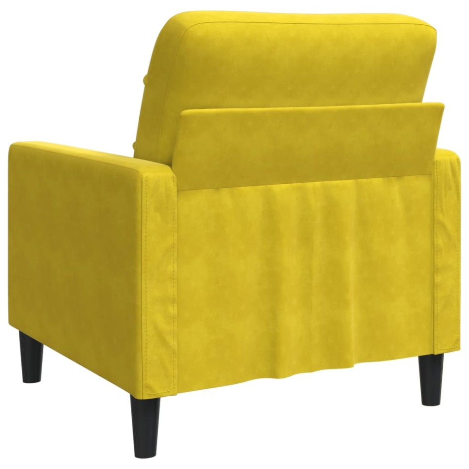 Sillón de terciopelo amarillo 60