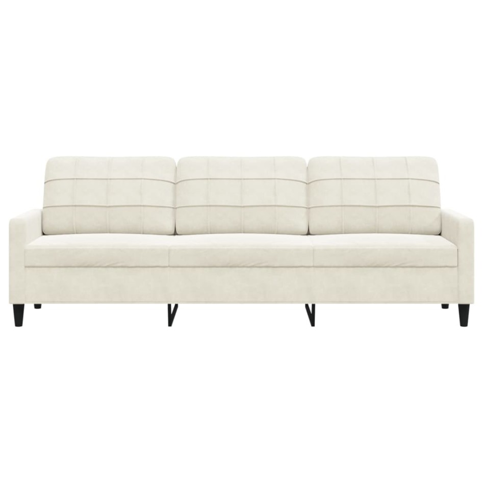 Sofá de 3 plazas terciopelo color crema 210