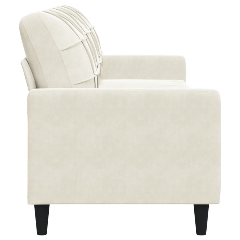 Sofá de 3 plazas terciopelo color crema 210