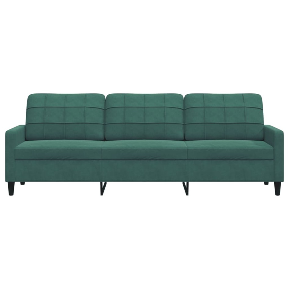 Sofá de 3 plazas terciopelo verde oscuro 210
