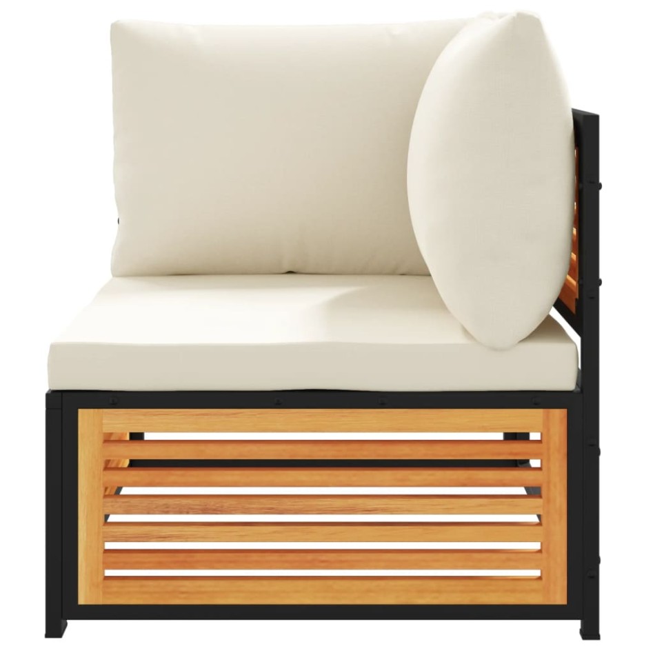 Sofá de jardín de esquina con cojines madera maciza de