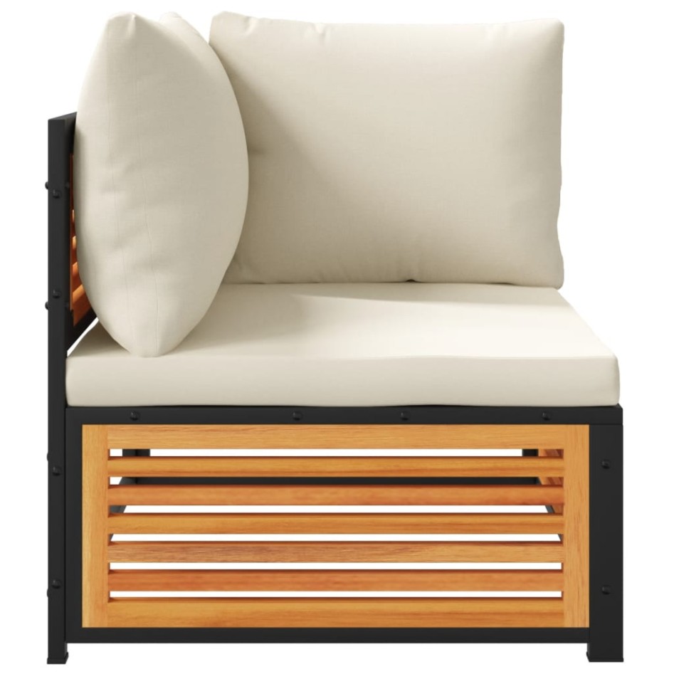 Sofá de jardín de esquina con cojines madera maciza de