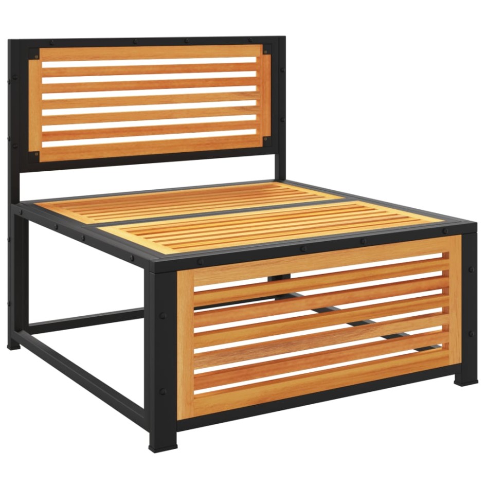 Sofá jardín sin reposabrazos con cojines madera maciza