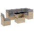 Set sofás de jardín 7 piezas y cojines ratán sintético