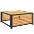 Taburete de jardín con cojín madera acacia 68x68x30
