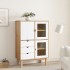 Aparador OTTA madera maciza pino marrón y blanco 85x43x125