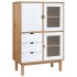 Aparador OTTA madera maciza pino marrón y blanco 85x43x125