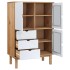 Aparador OTTA madera maciza pino marrón y blanco 85x43x125