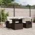 Set comedor de jardín 5 piezas y cojines ratán sintético