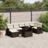 Set sofás de jardín 8 piezas y cojines ratán sintético