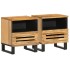 Mesitas de noche 2 uds madera maciza mango rugosa 40x34x46