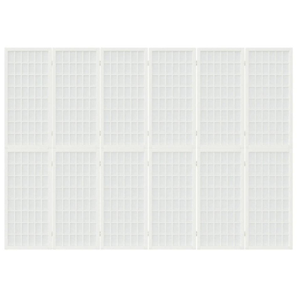 Biombo plegable con 6 paneles estilo japonés blanco 240x170