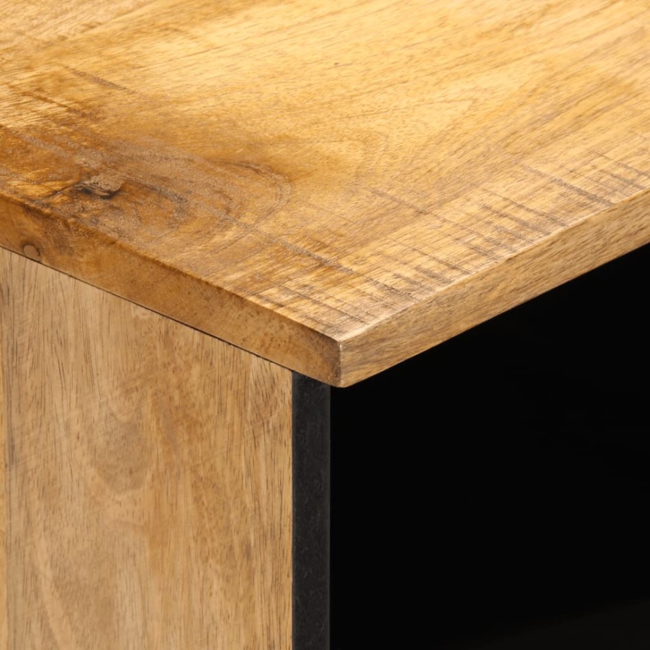 Mesitas de noche 2 uds madera maciza mango rugosa 40x34x46