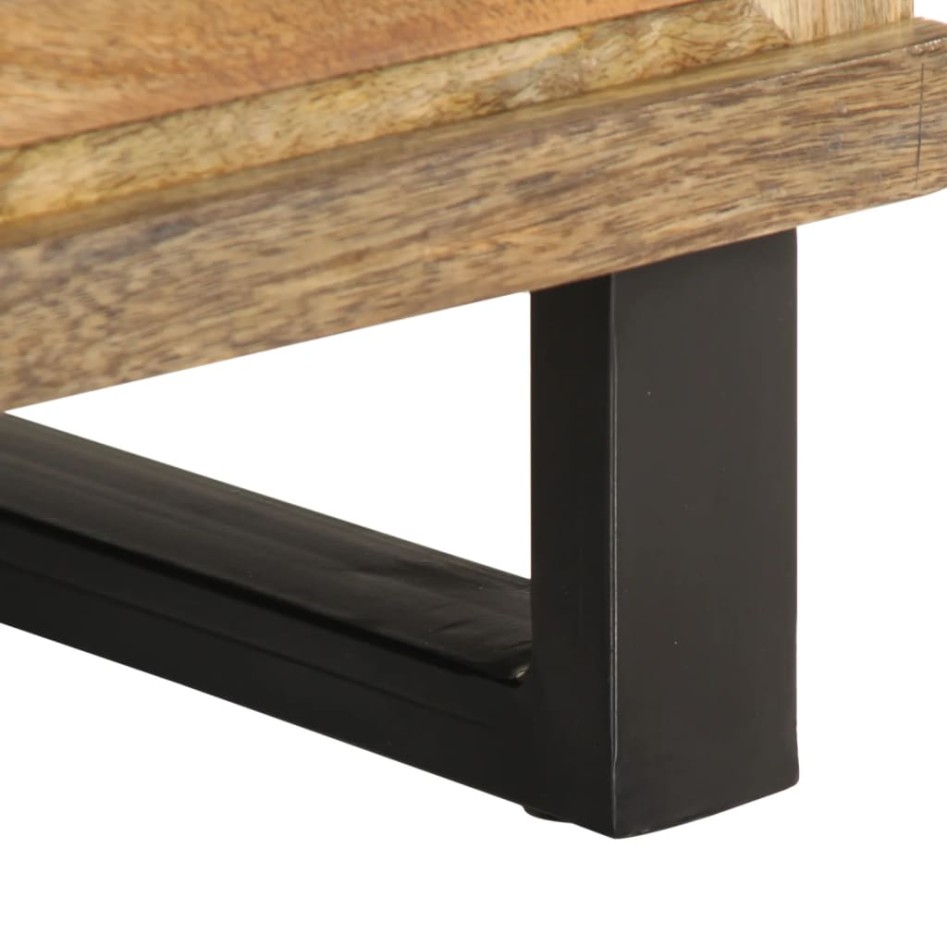 Mesitas de noche 2 uds madera maciza mango rugosa 40x34x46