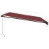 Toldo retráctil manual burdeos 500x350