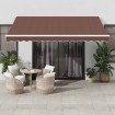 Toldo retráctil manual marrón 400x300 cm