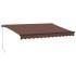 Toldo retráctil manual con luz LED marrón 350x250