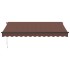 Toldo retráctil manual con luz LED marrón 350x250