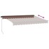 Toldo retráctil manual con luz LED marrón 350x250