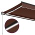 Toldo retráctil manual con luz LED marrón 350x250