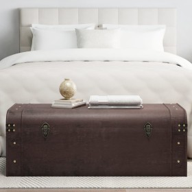 Cofre con pestillos contrachapada marrón 110x50x39,5