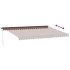 Toldo retráctil manual con luces LED marrón 500x350