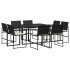 Set de comedor de jardín 9 pzas y cojines ratán sintético
