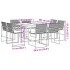 Set de comedor de jardín 9 pzas y cojines ratán sintético