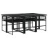 Set de comedor de jardín 7 pzas y cojines ratán sintético